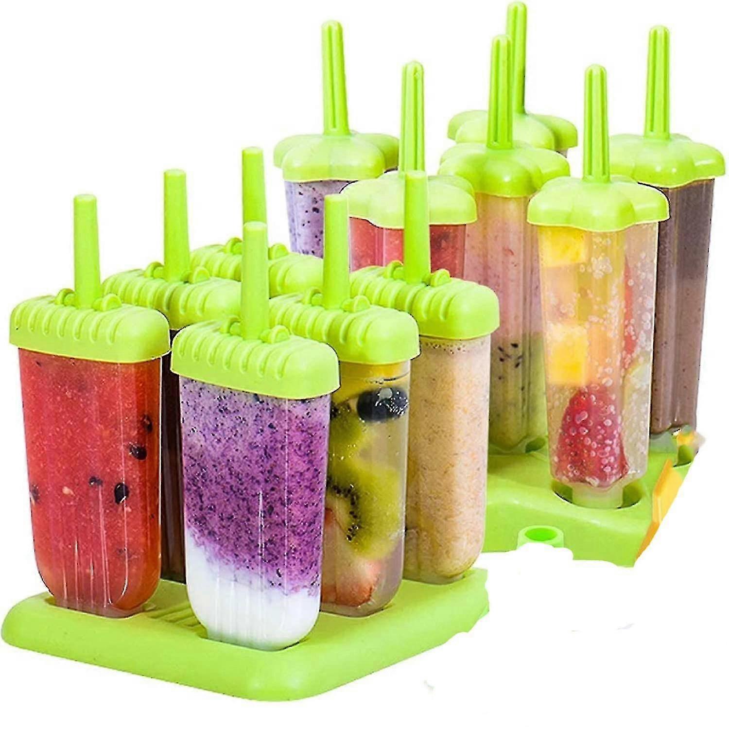 Popsicle Mold, Popsicle Maker, (set Of 2) Popsicle Molds;12popsicles Square Model And Star Model (green)