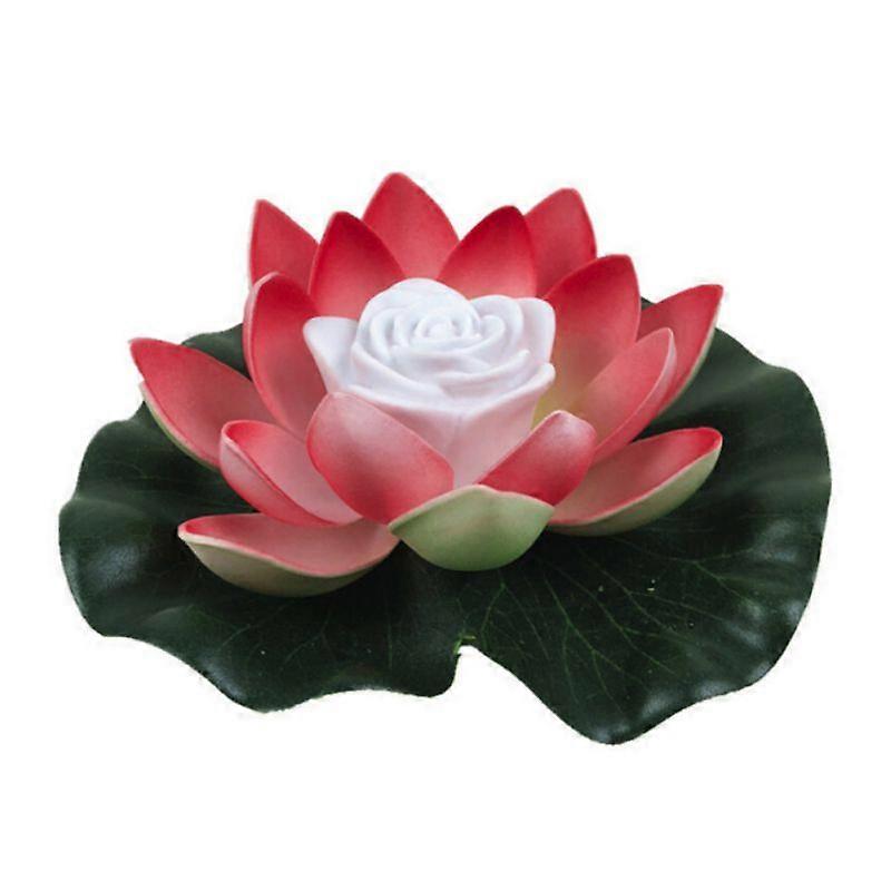 Pretty Comy LED Artificial Lotus-shaped Colorful Changed Floating Flower Lamps Including Battery-Red