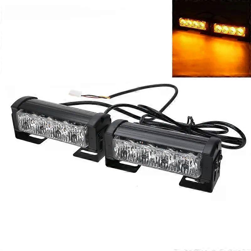 4LED One Drag Two Strobe Middle Net Warning Light 8LED Strobe Lamp One Drag Two Long Bumper Light Opening