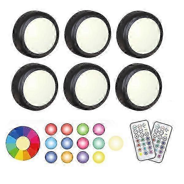 Led-spotlights 6st With 2 Remote Controls Rgb Design Many Colors