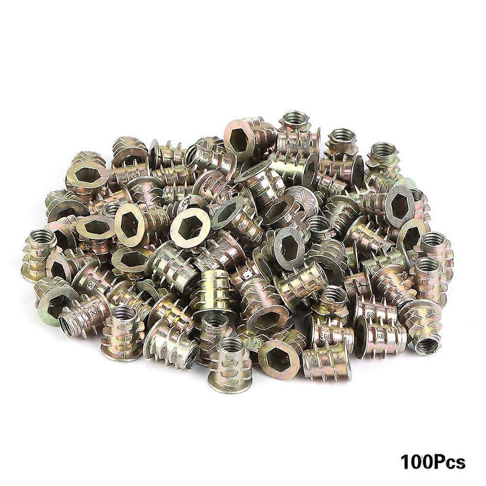 100pcs M4 M5 Zinc Alloy Inside Hex Socket Insert Nuts for Wood Furniture (M5*10)