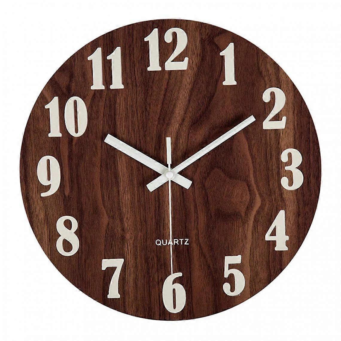 12'' Luminous Wall Clock Large Numbers Silent Quartz Night Clock