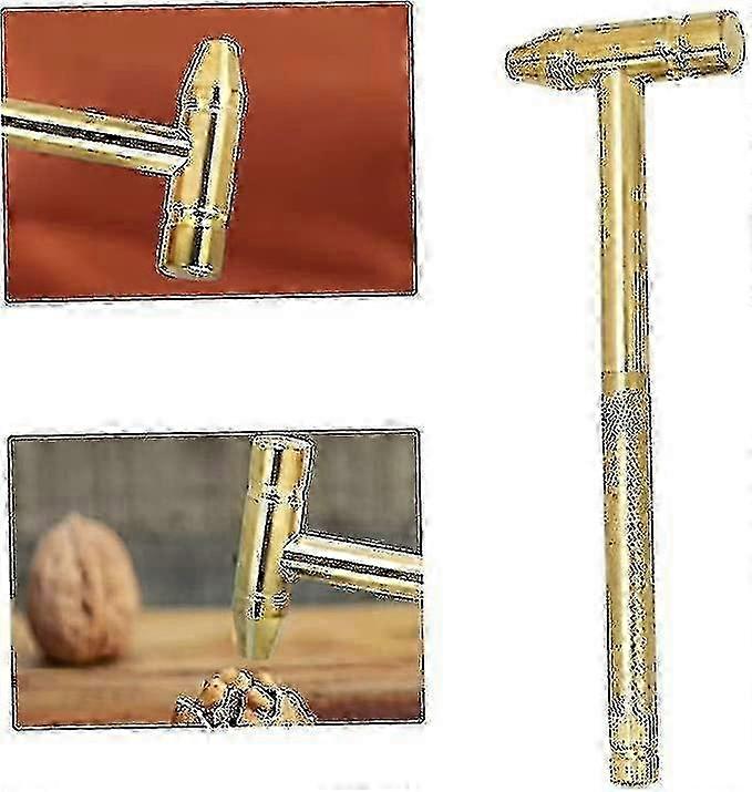 Brass Hammer 5-in-1 Mini Hammer Copper Plated Hammer With Screwdriver Multi-function Golden Tool,hardware Tools,industrial Supplies