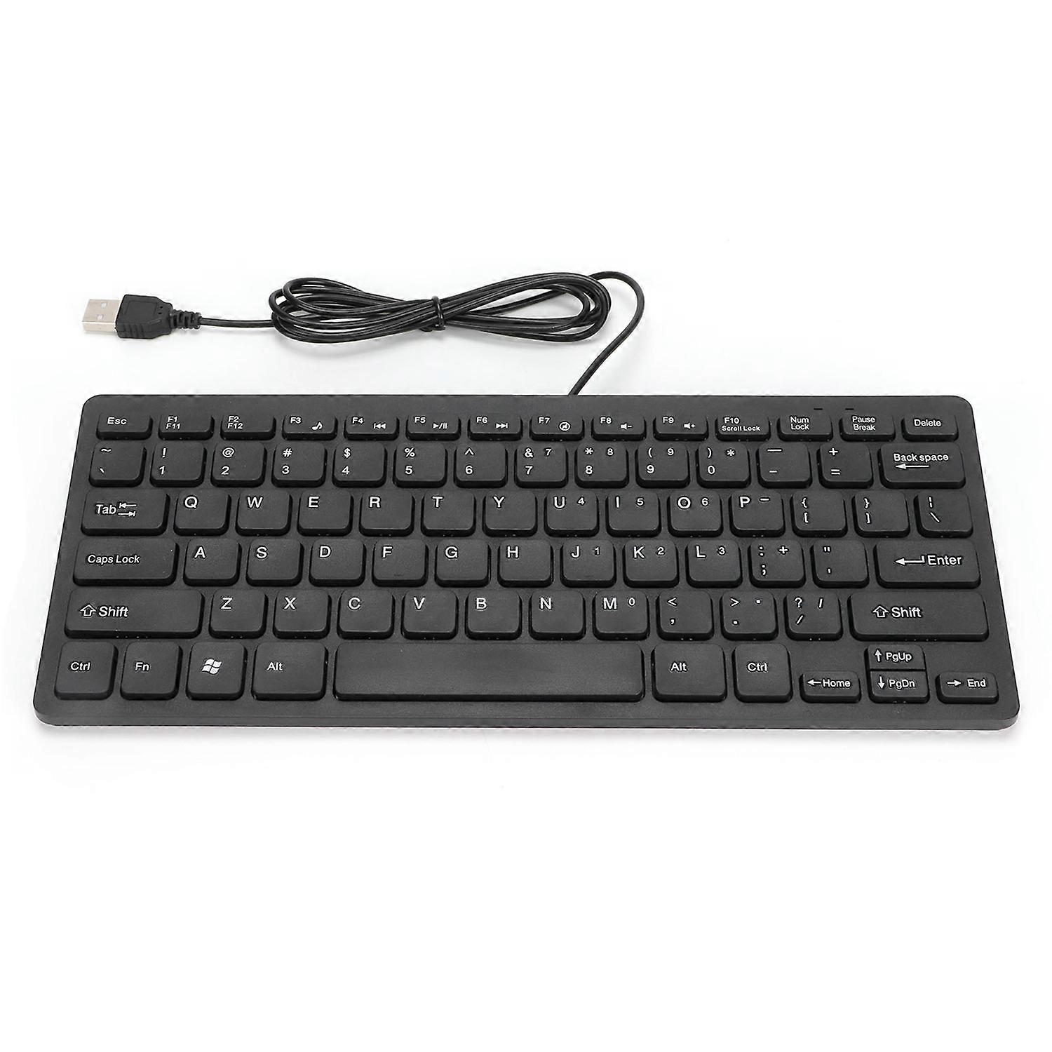 USB Wired Keyboard Portable 78 Keys Mini Desktop Laptop Keyboard for Home OfficeBlack