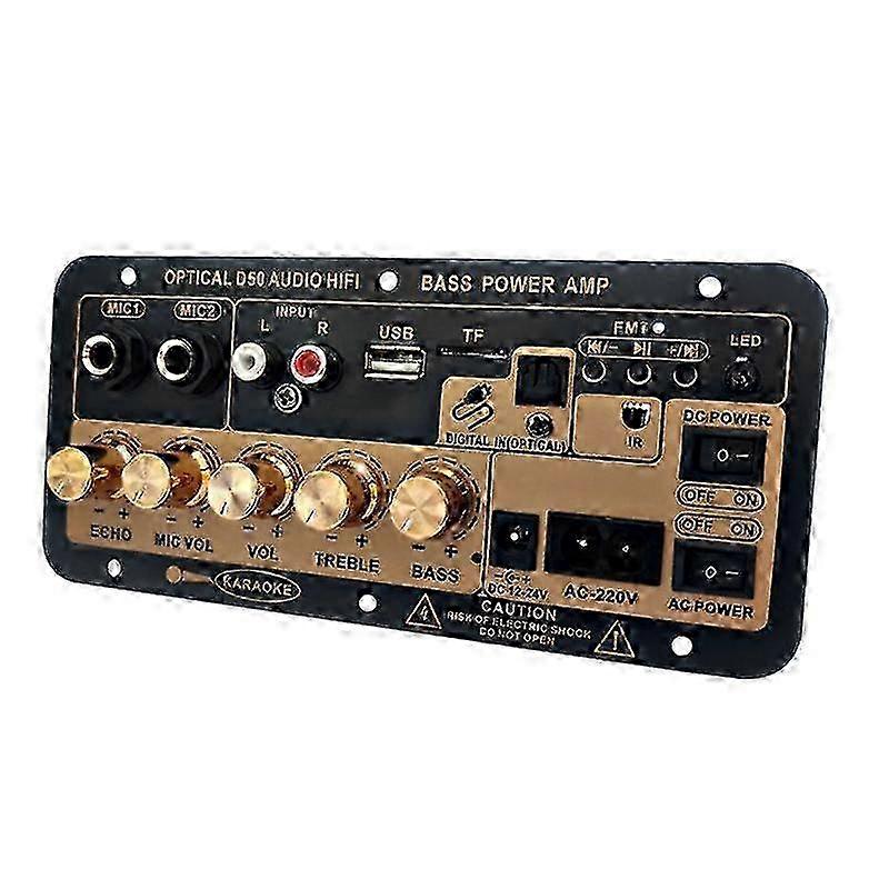 D50 Amplifier Board with Advanced Audio Features: Bluetooth, USB, FM Radio, TF Player for DIY Subwoofers