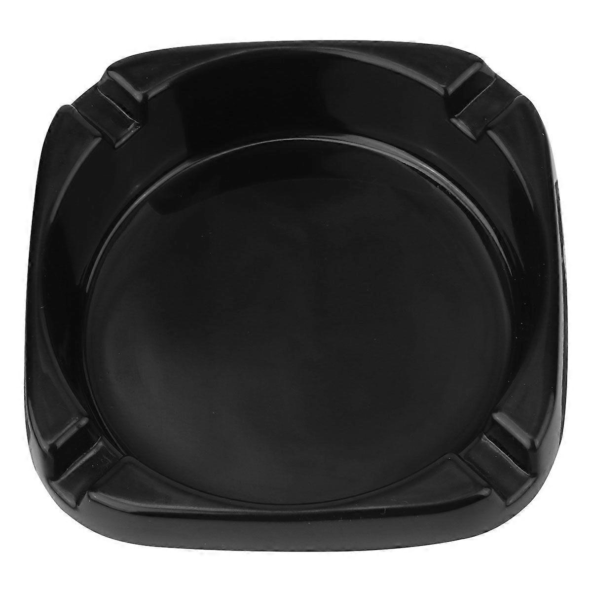 Square Ashtray High Temperature Resistant Smoking Ashtray (Black)