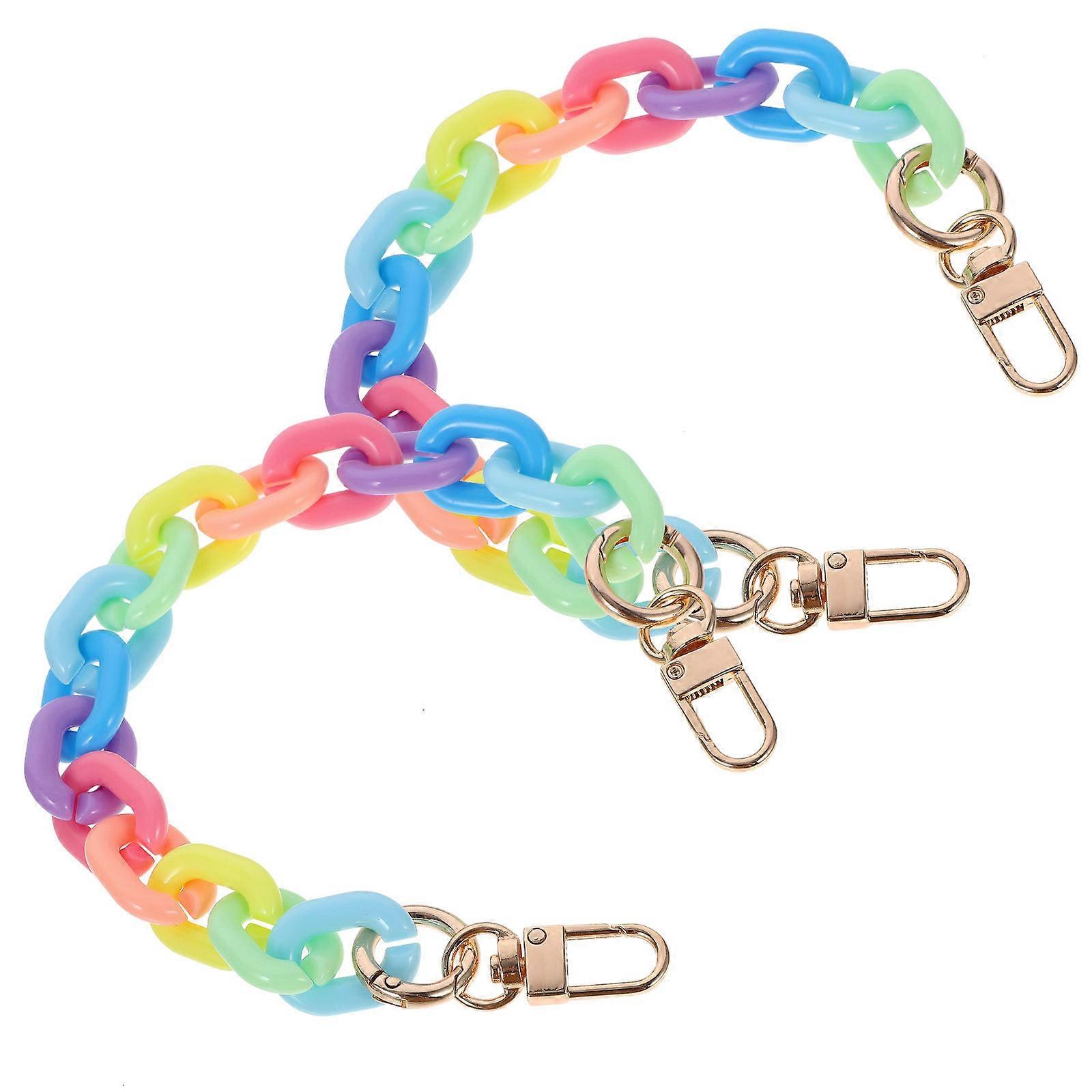Assorted Color Resin Handbag Chain for Bag Handle Replacement 2Pcs