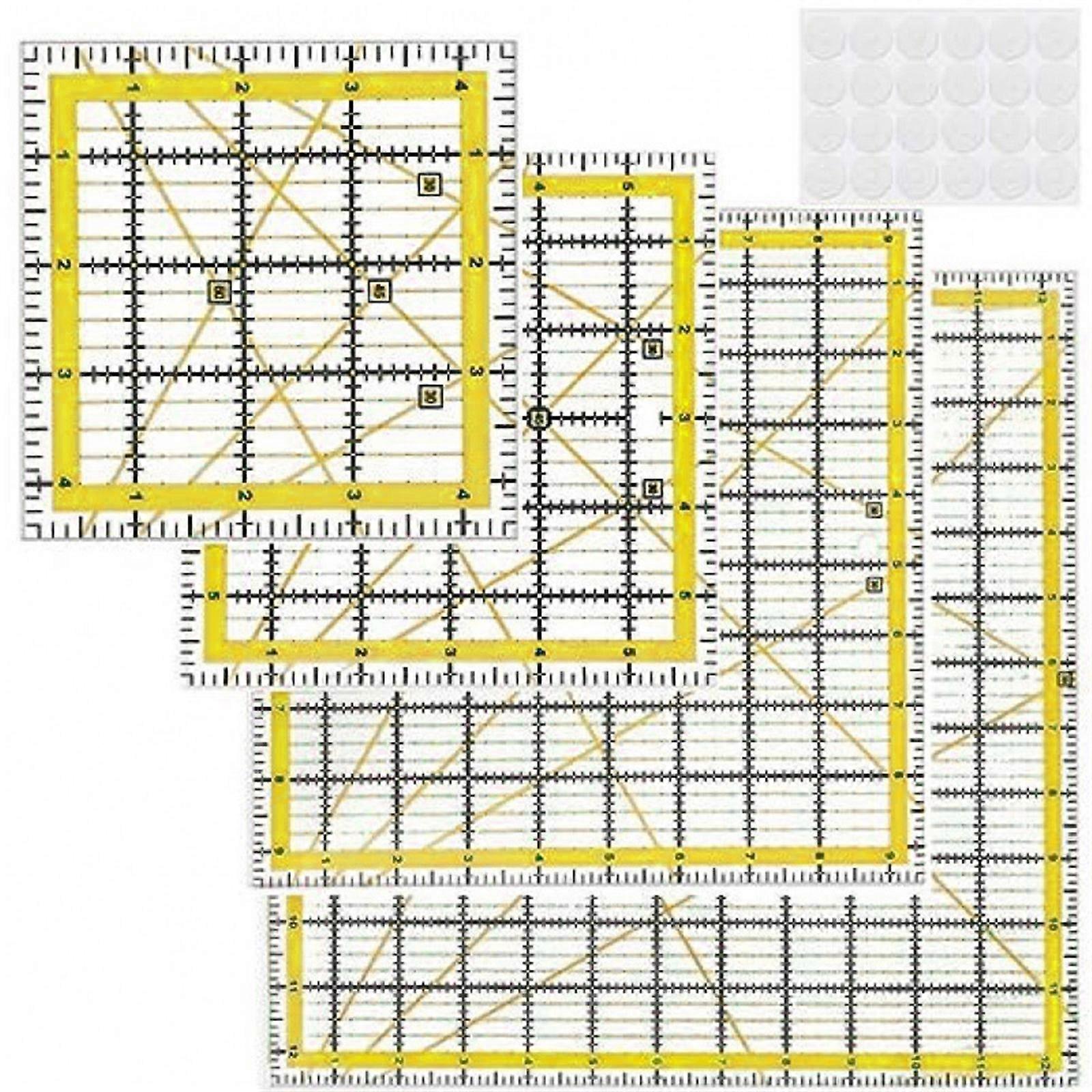 Professional Acrylic Quilting Ruler With Measurement Markings Patchwork Templates For Fabric Cutting Sewing Project  Yellow