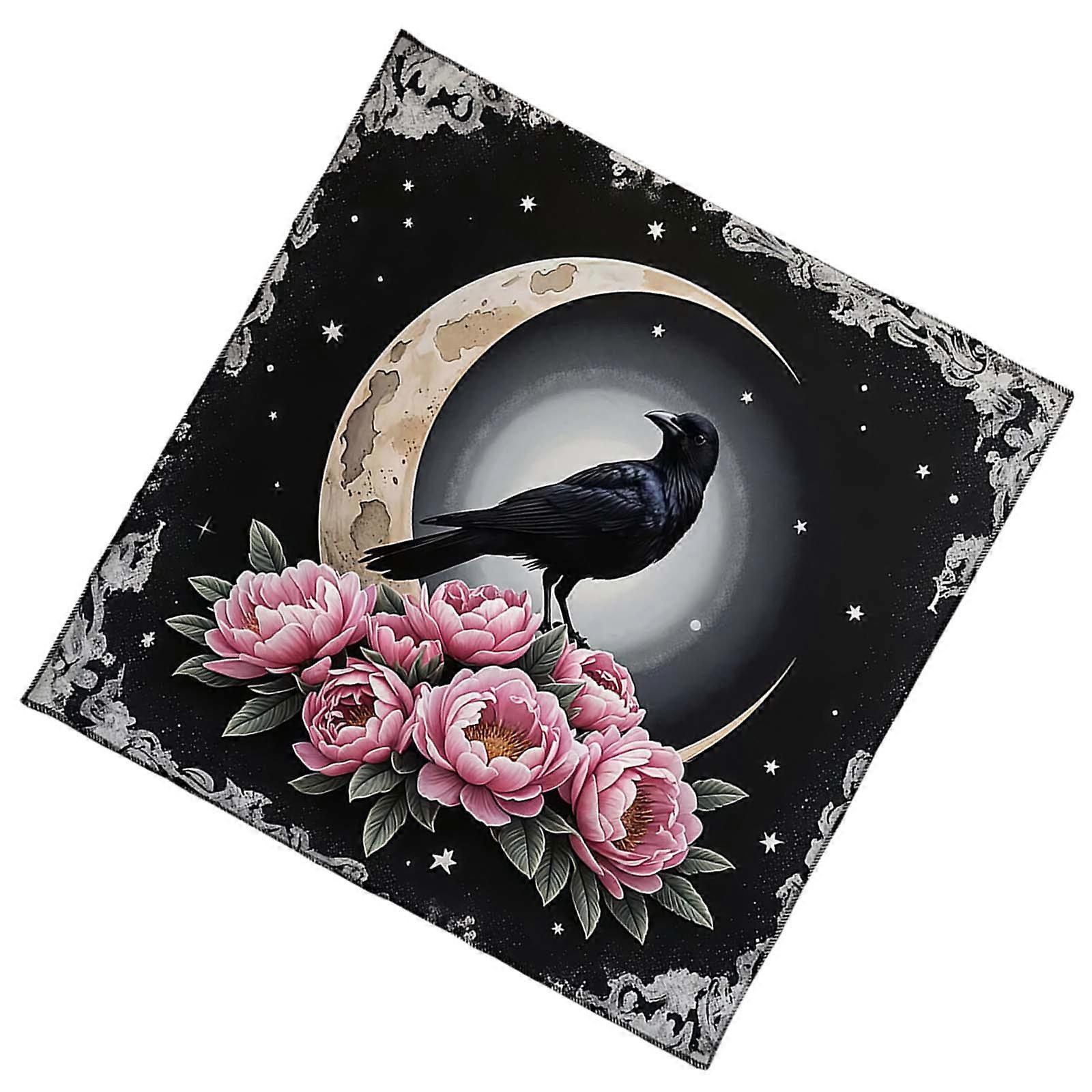 Fleece Tarots Ceremony Mat Colorful Mystical Print 3 Size Option Machine Washable Soft Surfaces for Card Protections  75x75cm