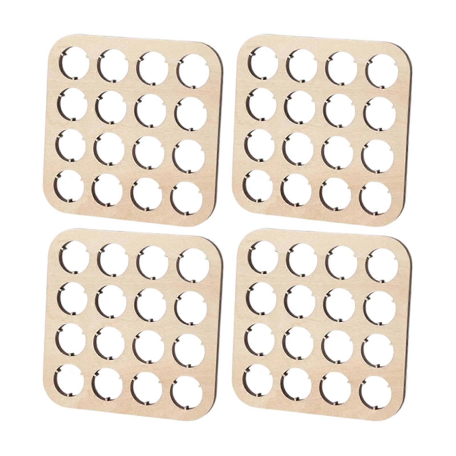 Wooden Bottle Caps Coasters Set with 16 Secure Slot Each To Protect And Showcases Your Unique Beer Caps Collection Multicolor