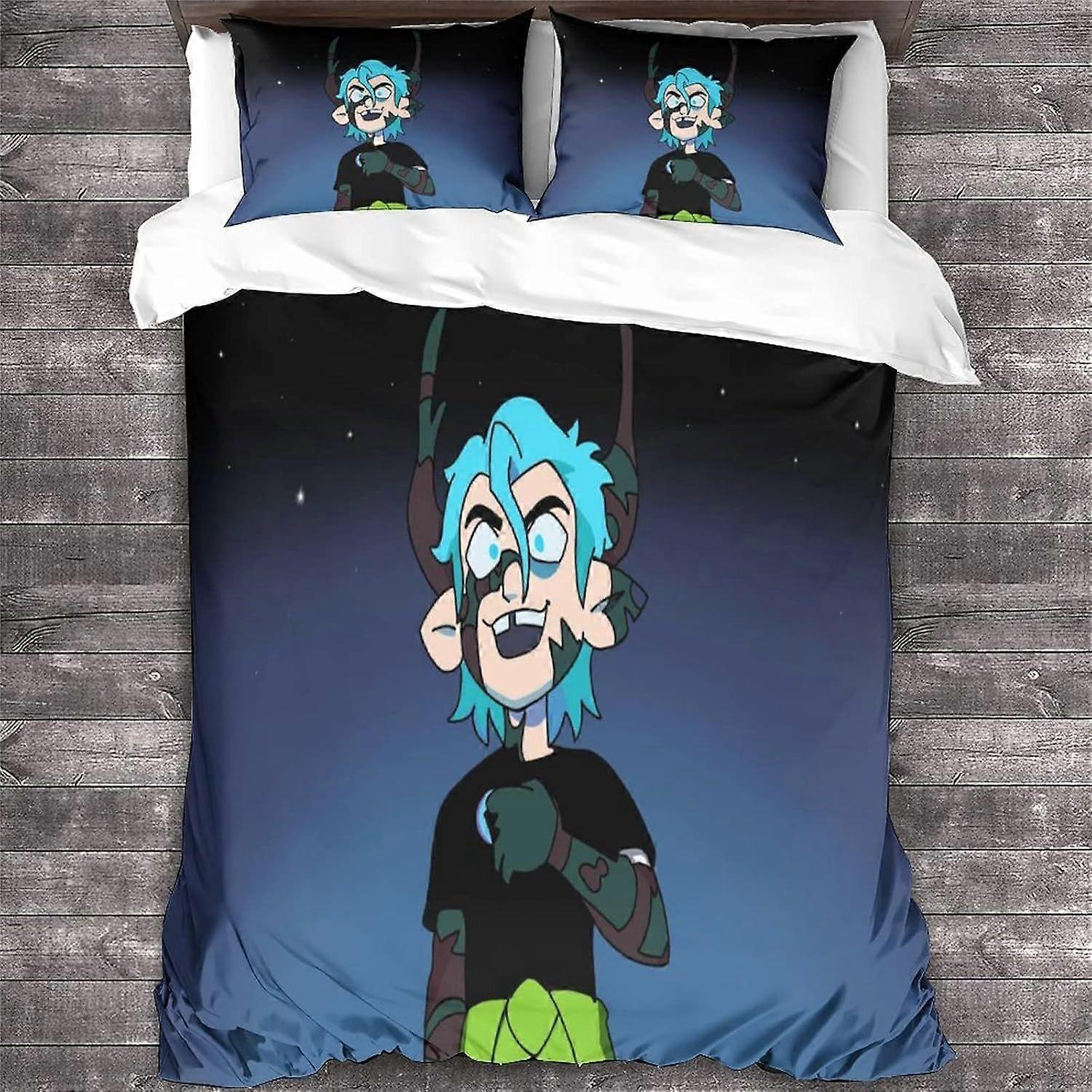 NOOFIE البومة البيت لحاف غطاء مجموعة 3D الرسوم المتحركة نمط طباعة الفراش الرسوم المتحركة لحاف غطاء اللحاف مجموعة ، لينة ستوكات مزدوجة