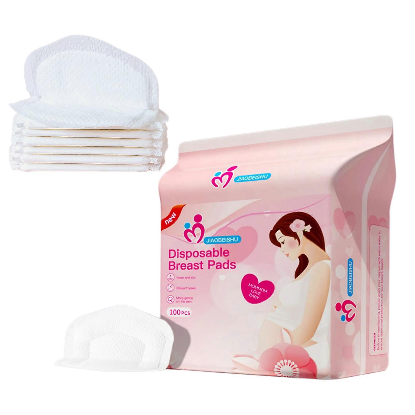 100pcs Soft & Breathable Nursing Breast Pads One Time Use Leakproof Lactation Liners for Postpartum Mother Care Multicolor