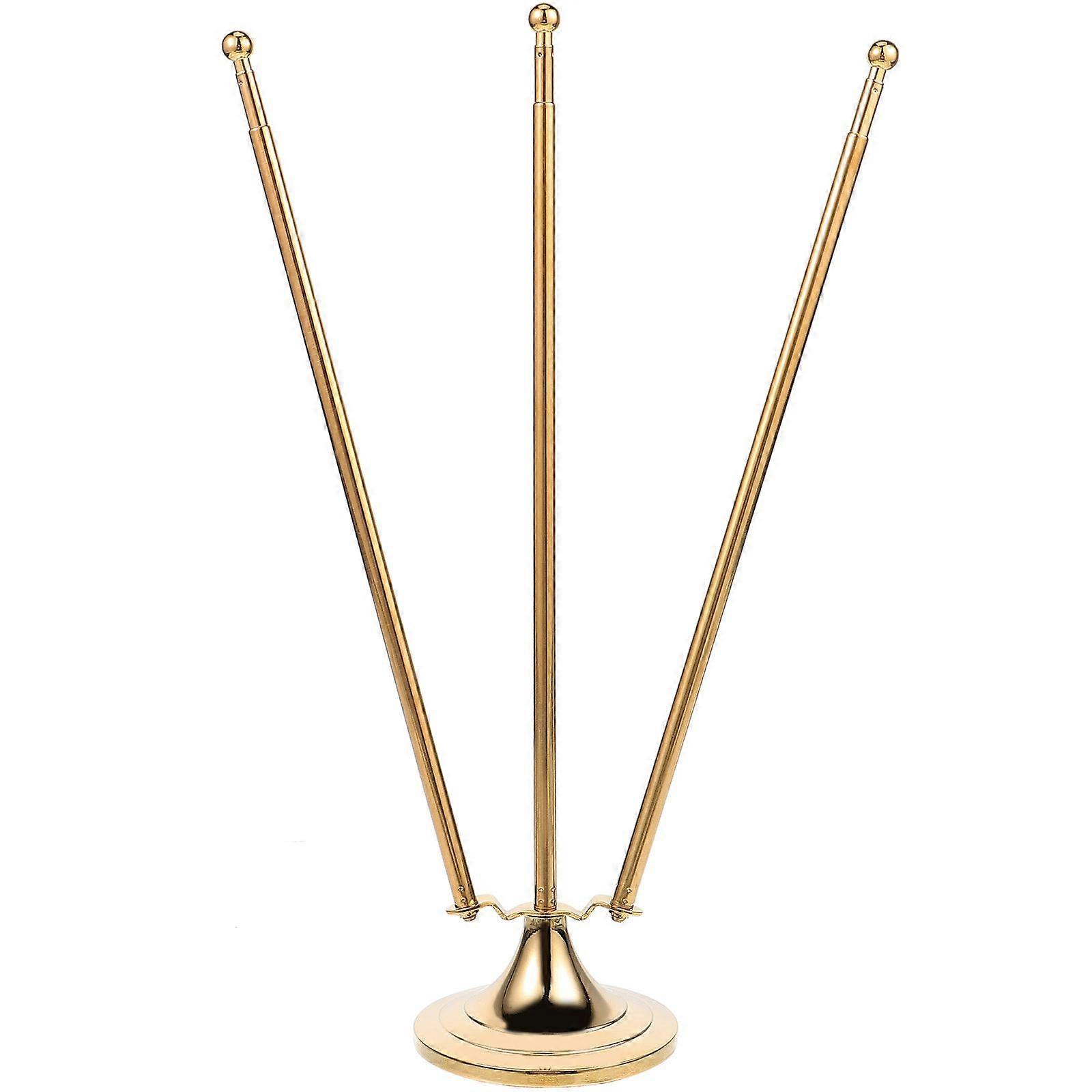 Office Desktop Flag Pole W Shaped Flag Stand Tabletop Flag Holder Telescopic Flag Pole