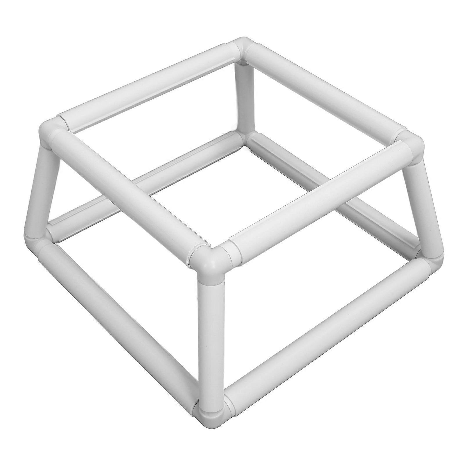 Embroidery Frame Lap Stand Cross Stitch Stitching Holder Set Rectangular Plastic Tube Double Layer Sewing Hoop White