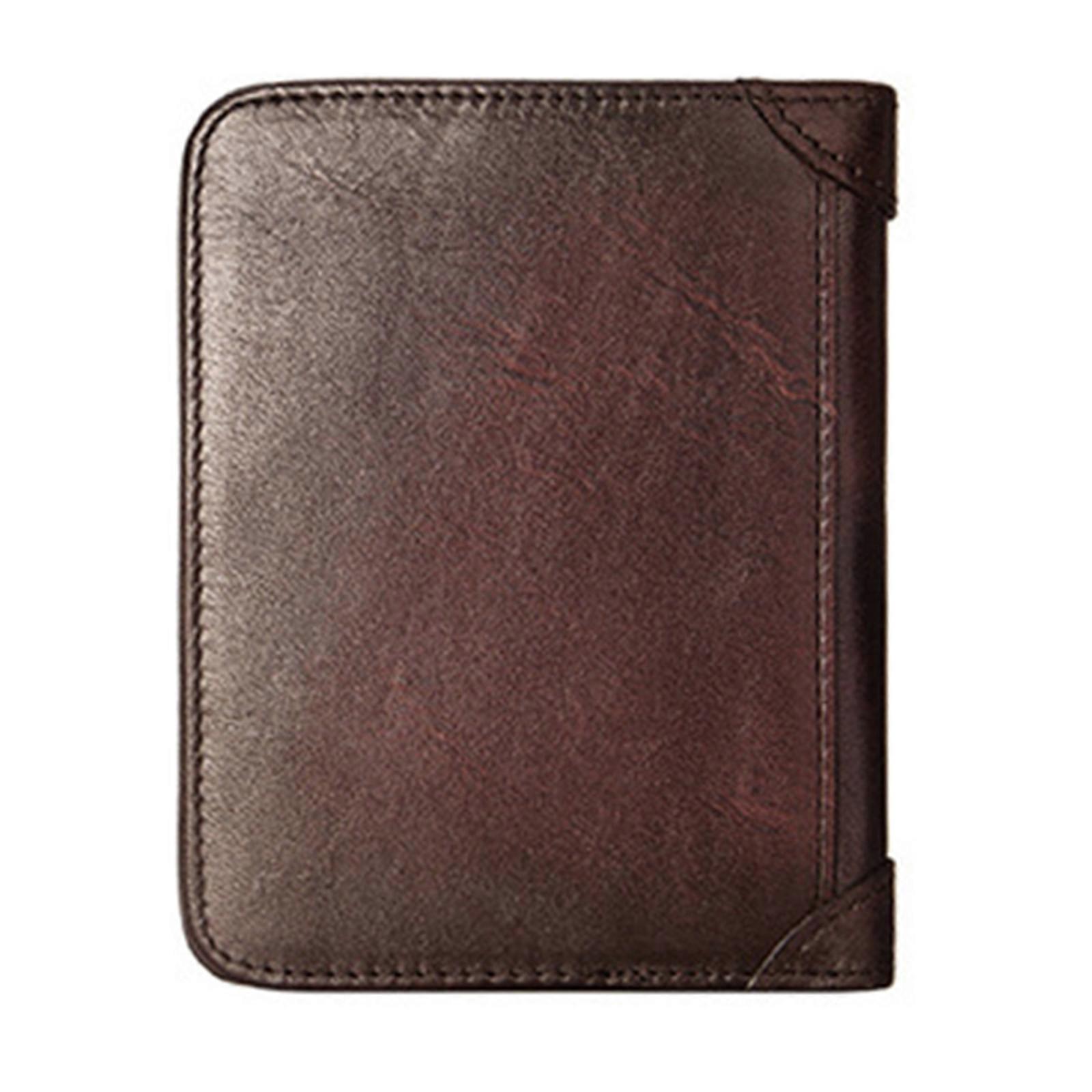 محفظة PU الأنيقة القديمة للرجال محفظة PU مدمجة ومتينة مع تصميم قهوة متعدد الوظائف