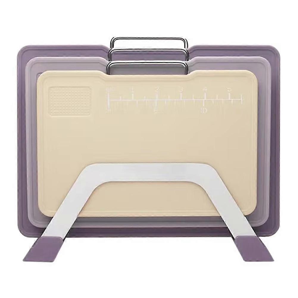 Multifunctional Kitchen Cutting Board Set with Stand, Grinding Area and Scale Marking - 3 Sizes for Efficient Chopping B