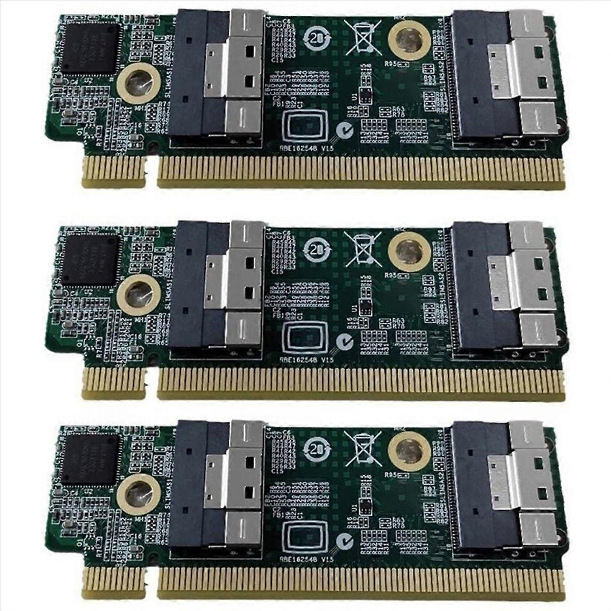 3X High Speed SFF-8654 to PCIe X16 External Extension Card Adapters SFF-8654 Adapters Card Computer 