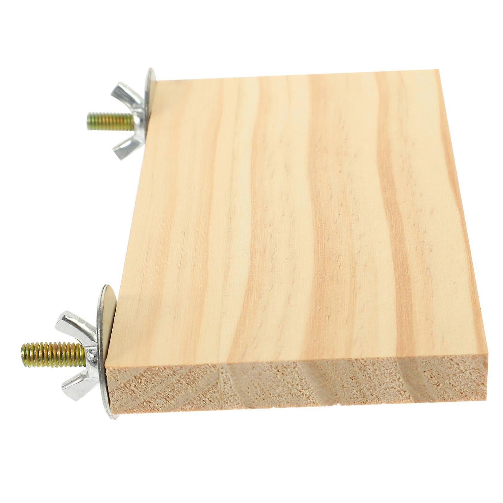 Large Wooden Parrot Stand Perch for Cage with Rectangular Training Platform for Multiple Birds