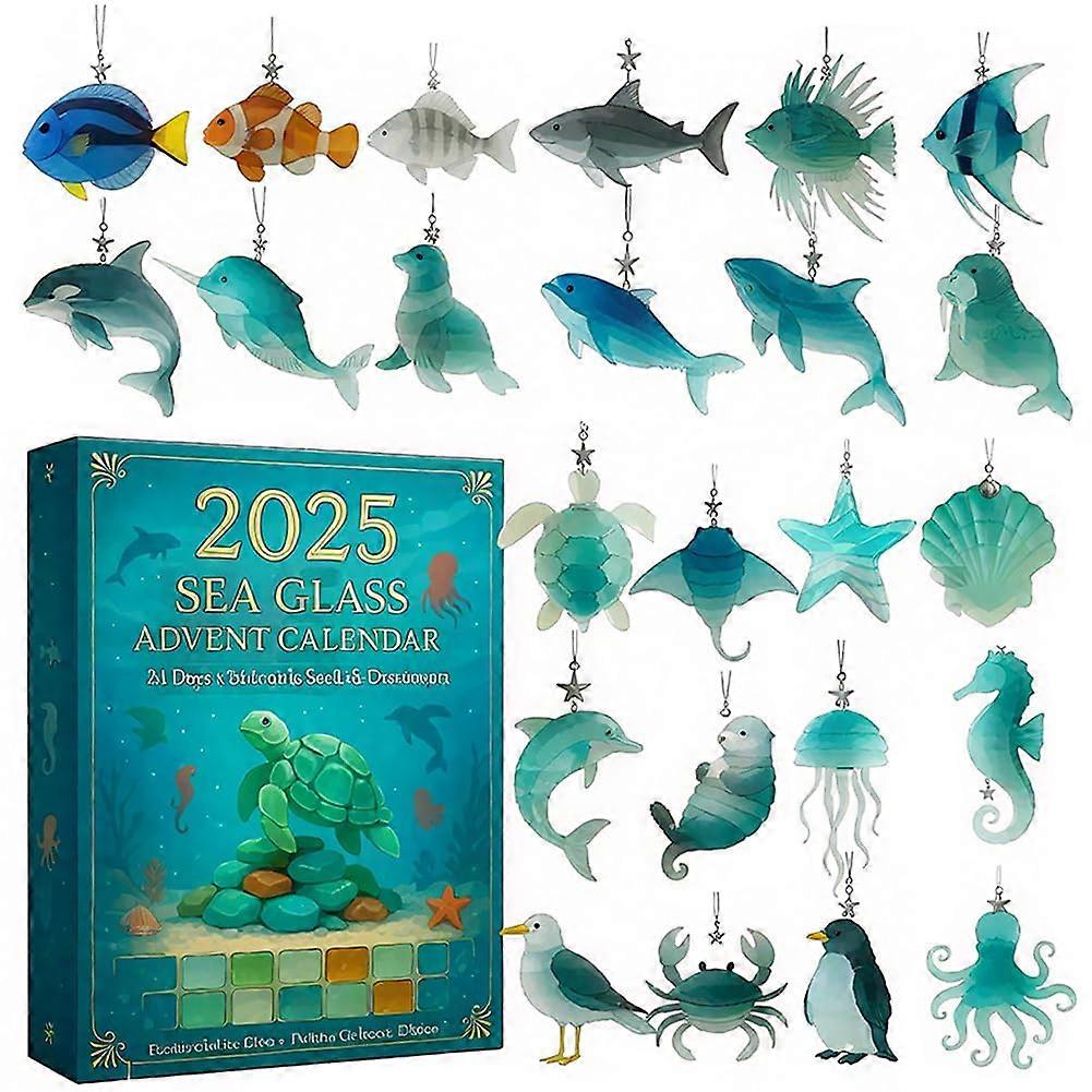 Ocean Animal Advent Calendar 2025, 24 Realistic Marine Life Figures for Collectors and Christmas Countdown