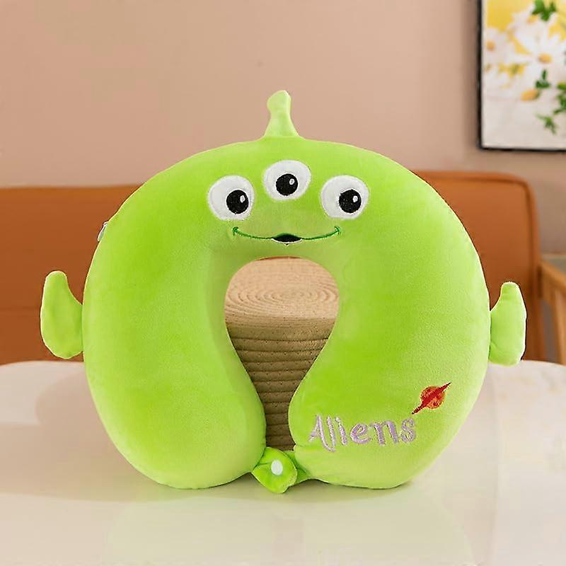 UShaped Memory Foam Neck Pillow for Travel Car Plane Nap Support, Slow Rebound (Green)