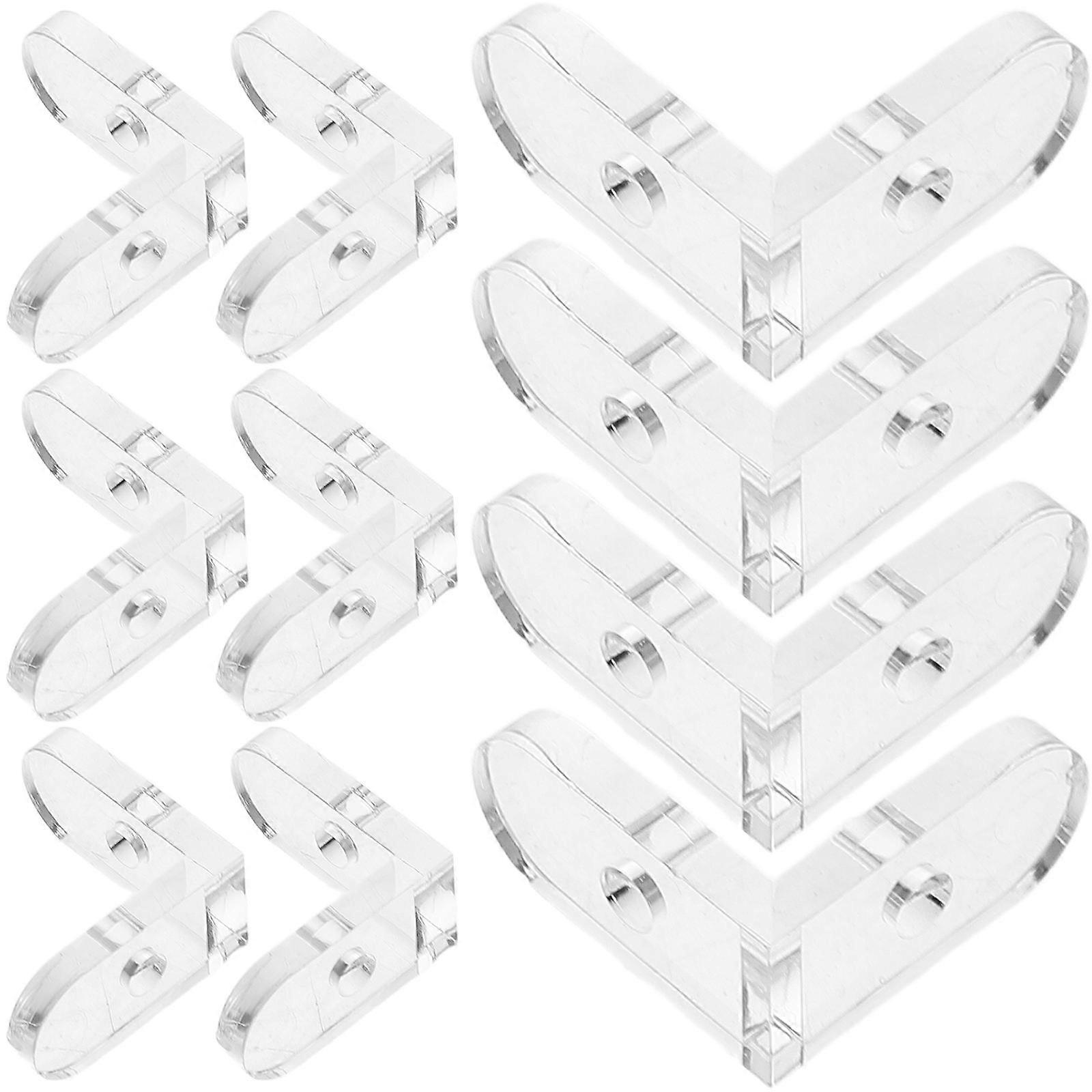 Transparent Bracket Small L Brackets For Display Boxes Fixing Home Decor 15Pcs