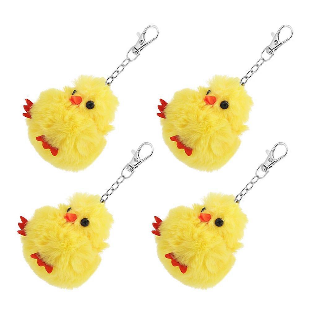 Stuffed Chick Keychain Plush Hanging Ornament for Decoration 4Pcs Set