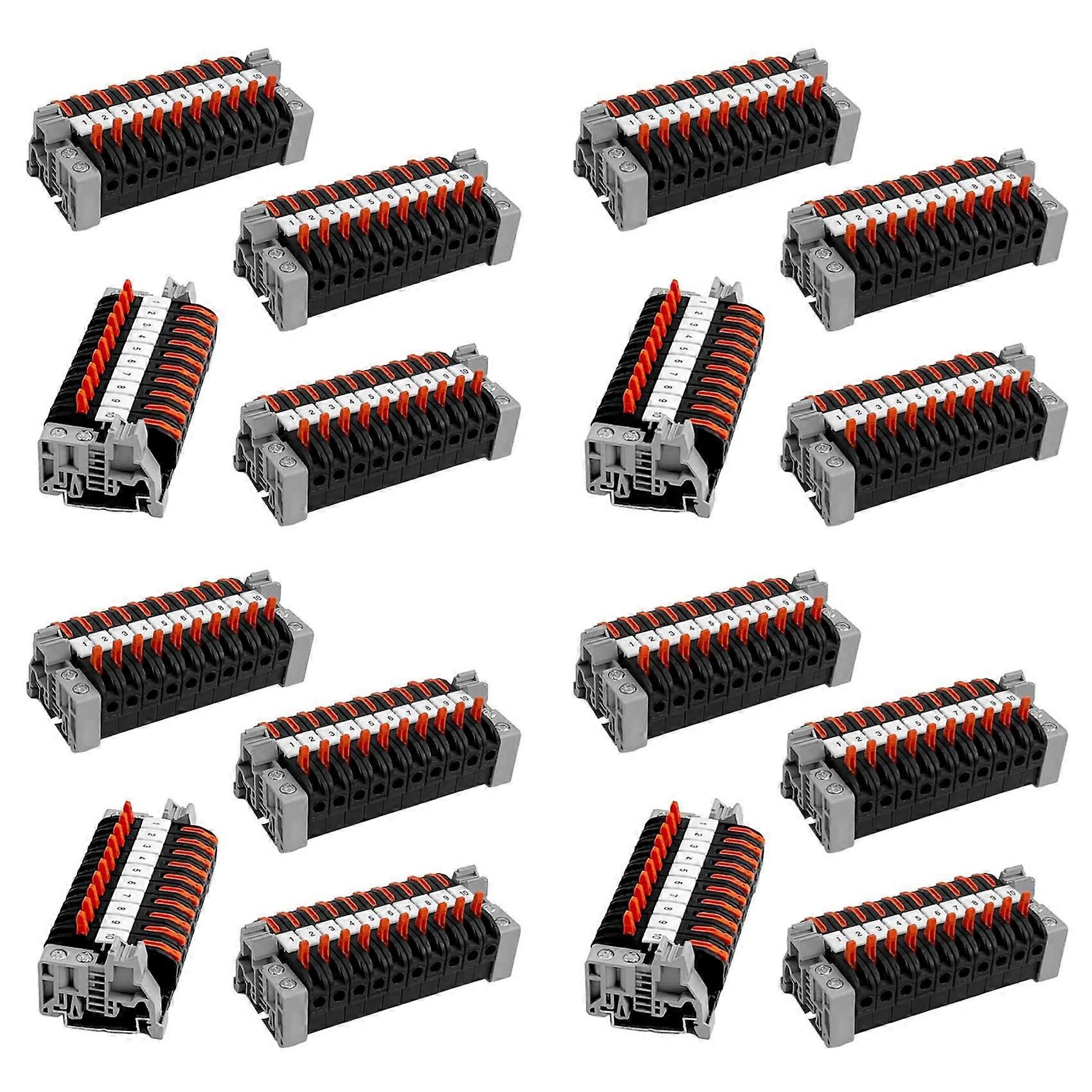 Pack of 160 DIN Rail Terminals,0.08-4 mm2 PCT-211 DIN Rail Terminals,Black Terminal Block Kit