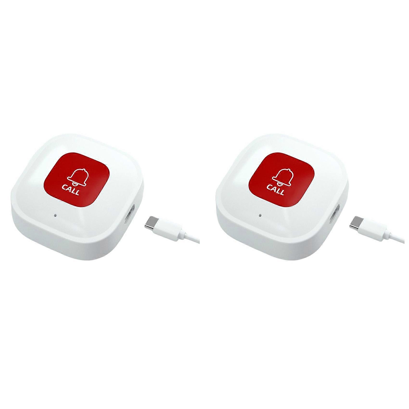 2X Tuya WiFi Smart SOS Call Button Wireless Caregiver Pager Phone Alert Transmitter Emergency Call Button for Elder