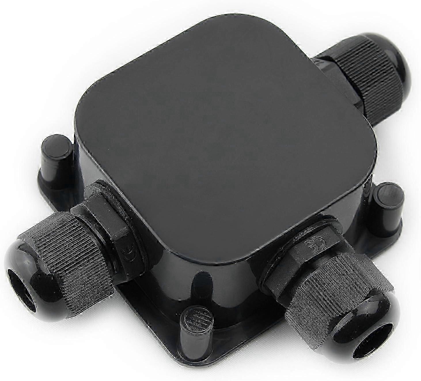 4 x Waterproof Junction Box IP66 Junction Box 3 External Cables Black_WYT