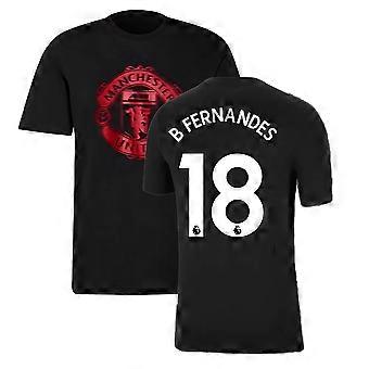 Man Utd 2021-2022 Tee (Black) (B FERNANDES 18)