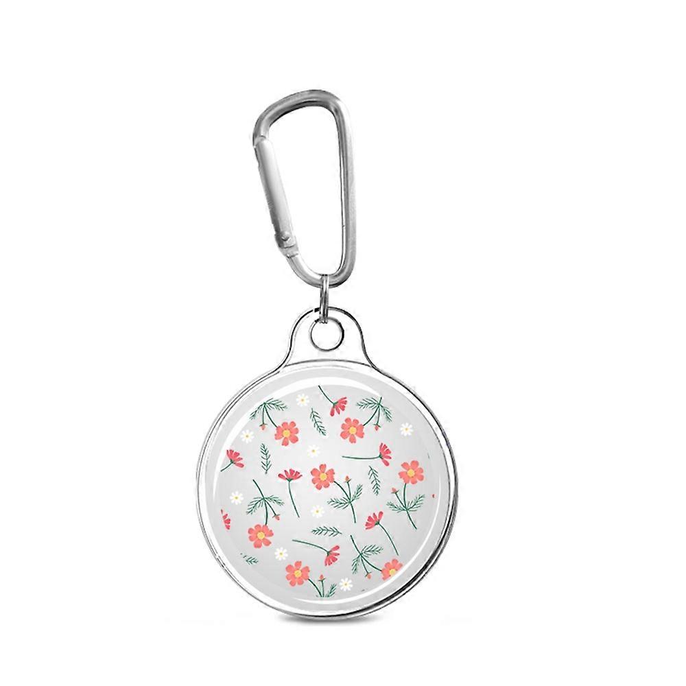 Pattern Printing Soft TPU Protective Case Sleeve Skin Cover with Key Ring Compatible For Apple AirTag Tracker
