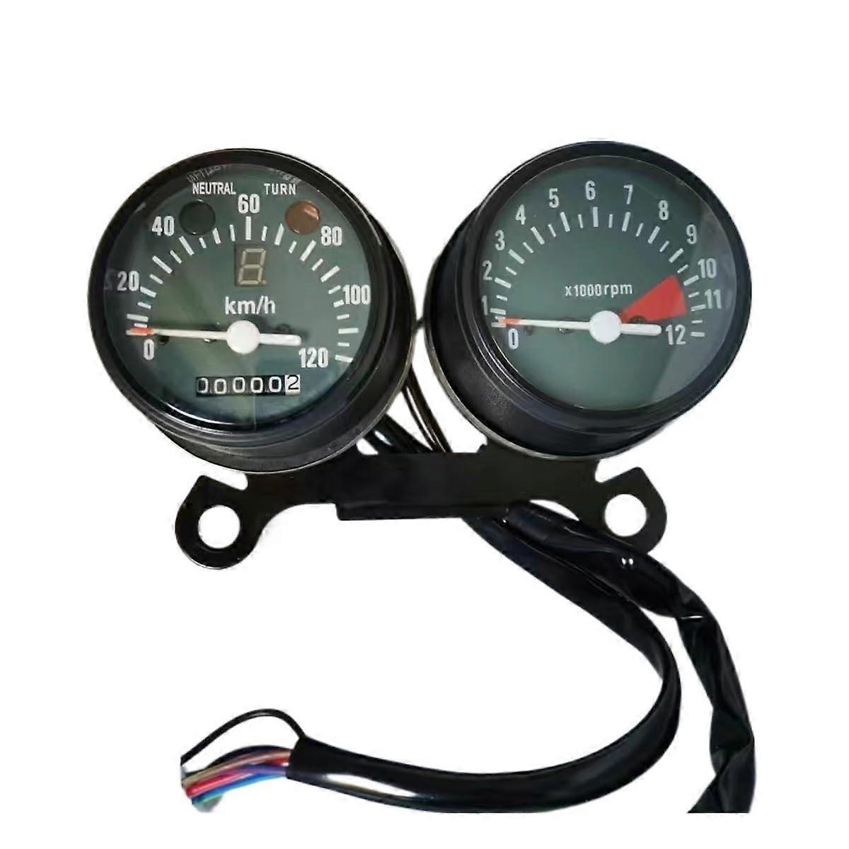 Odometer Gauge with Dual Screen Speedometer Tachometer and Gear Display for CG125 Motorcycle