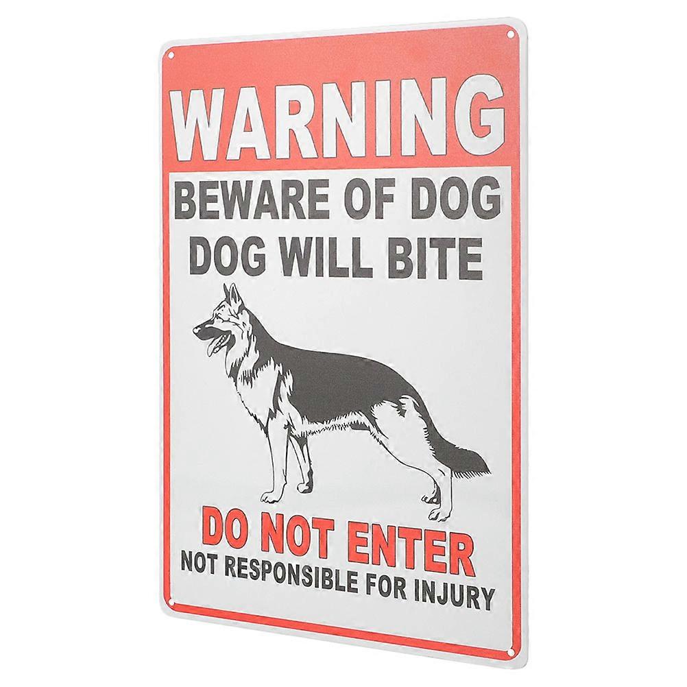Dog Warning Sign for Yard Metal Caution Garden Decor