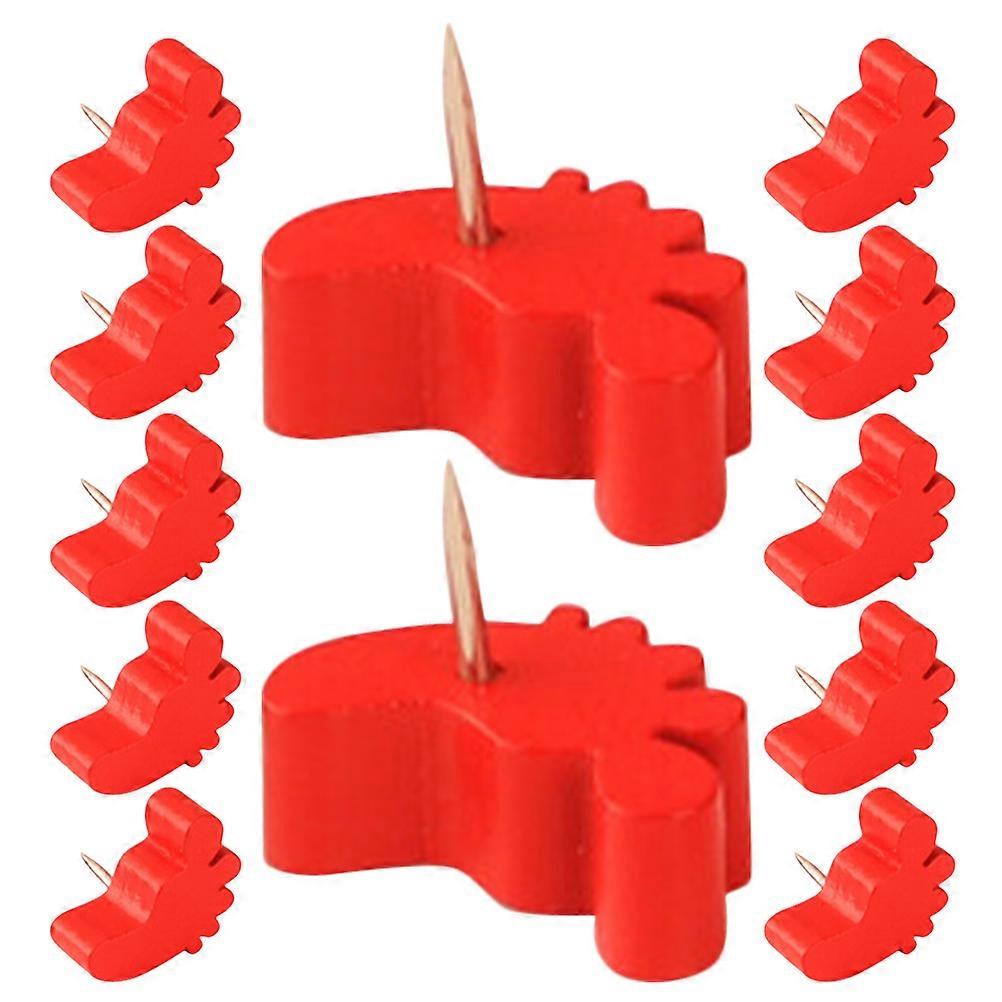 Office Use Foot Shape Cork Board Push Pins 30Pcs Creative Thumbtacks