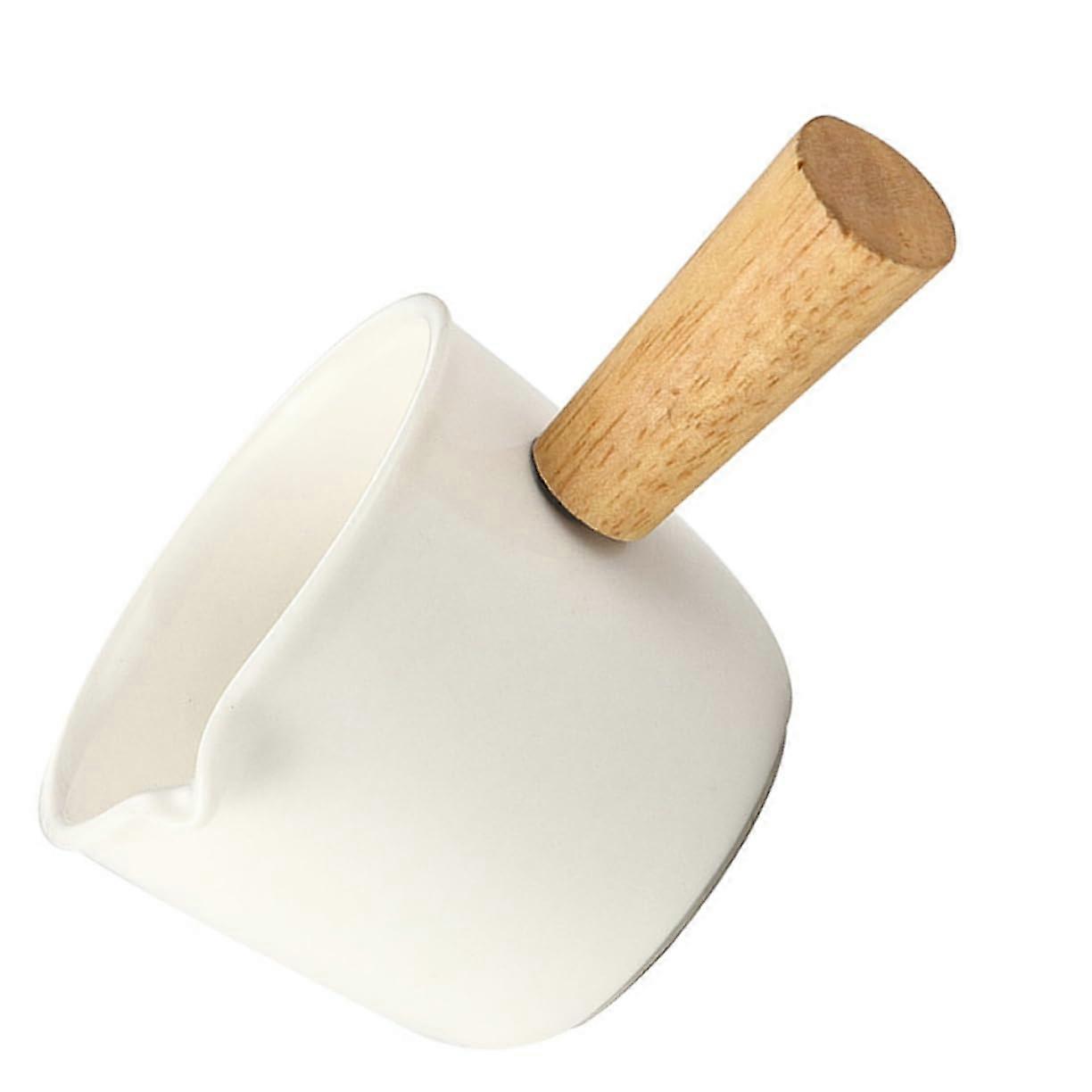 Ceramic Milk Frothing Pitcher with Ergonomic Handle for Espresso Latte Art and Coffee Creamer