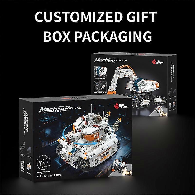 STEM Building Kit - Programmable Crawler Tank Robot with Remote Control, Educational Gift for Children