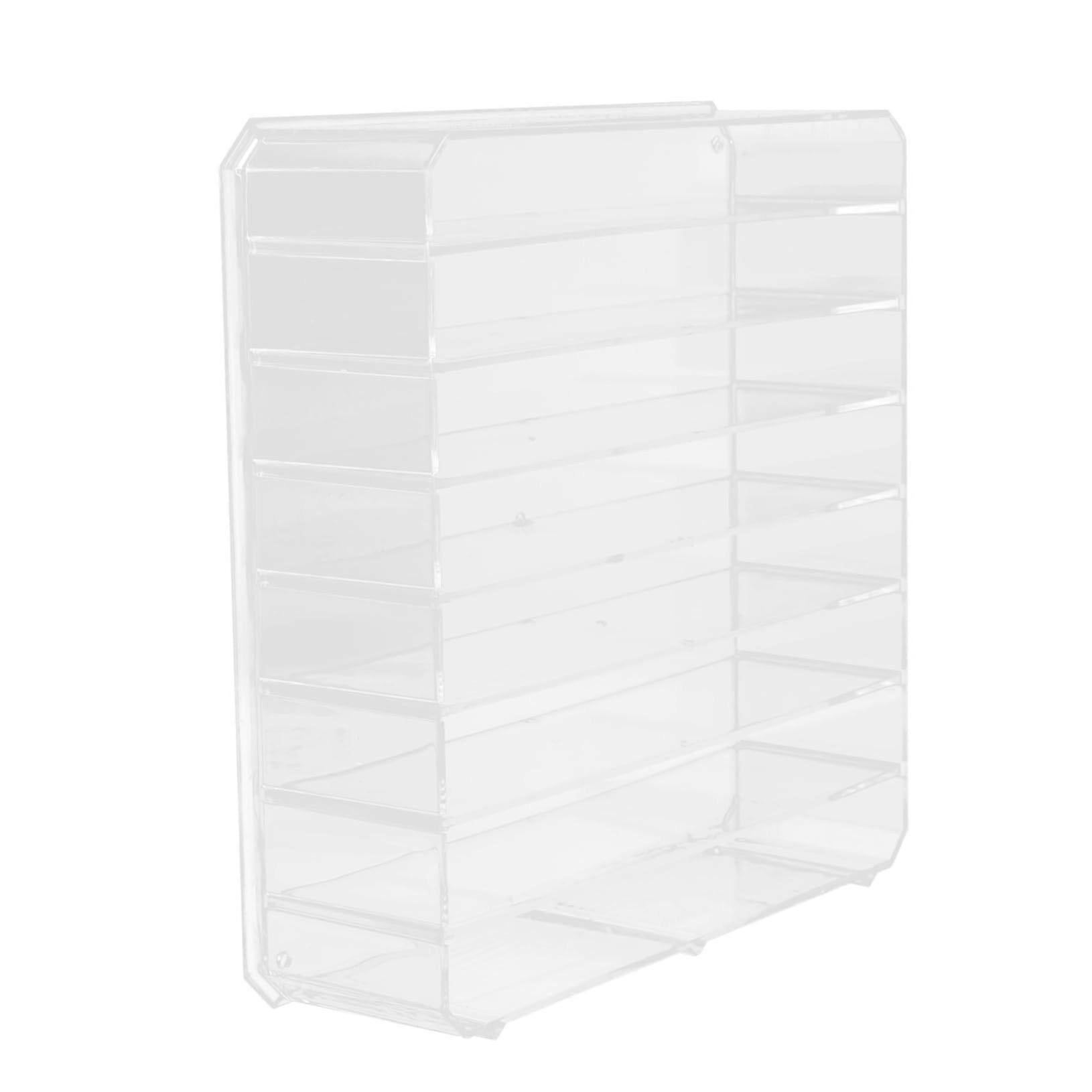 Clear Acrylic Makeup Organizer with MultiGrid Layout for Desktop Cosmetic Storage and Display