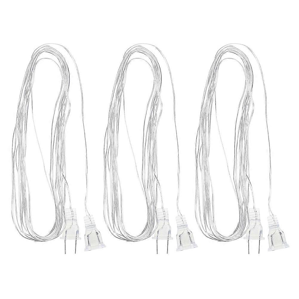 Transparent PVC Extension Cord for LED Lights Versatile Use 3pcs Set 10ft Each
