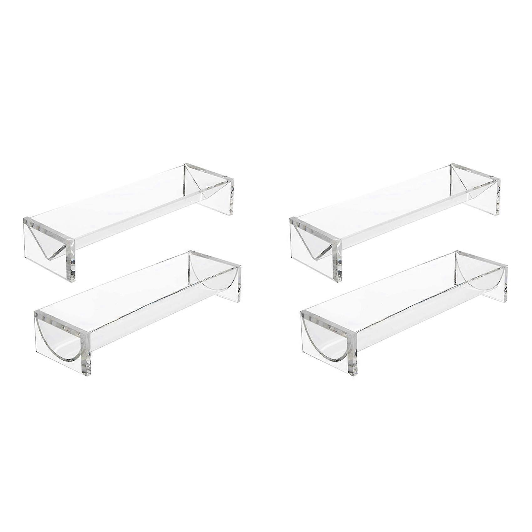 2X Clear Cracker Serving Tray, Transparent Macaron Display Tray, Rectangular Cracker Holder for Serving Trays