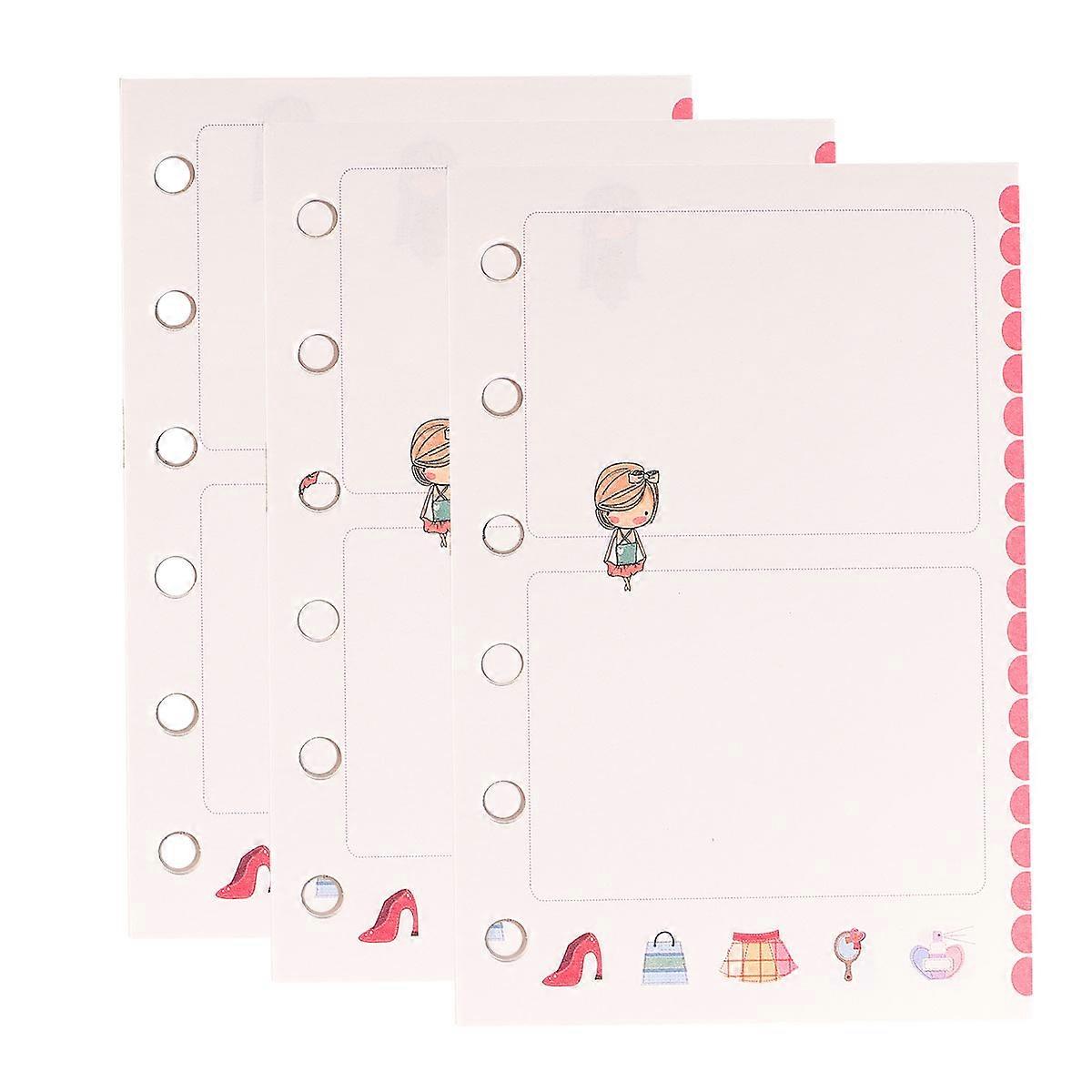 Notebook Loose-Leaf Paper A7 Replacement Core Papers for Writing 9Pcs Colorful