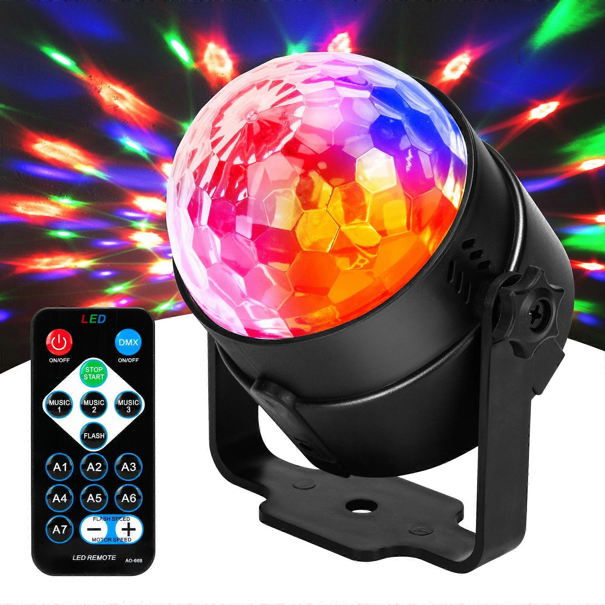 Sound Activated Party Lights,DJ Disco Ball Lights with Remote Control, Strobe Lamp 7 Modes Stage Par Light for Home Party