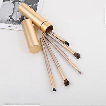 5pcs Reise Make-up Pinsel Set Portable Aluminium Tube Mini Augenbürste Eyeliner Lidschatten Somked Make Up Pinsel Set