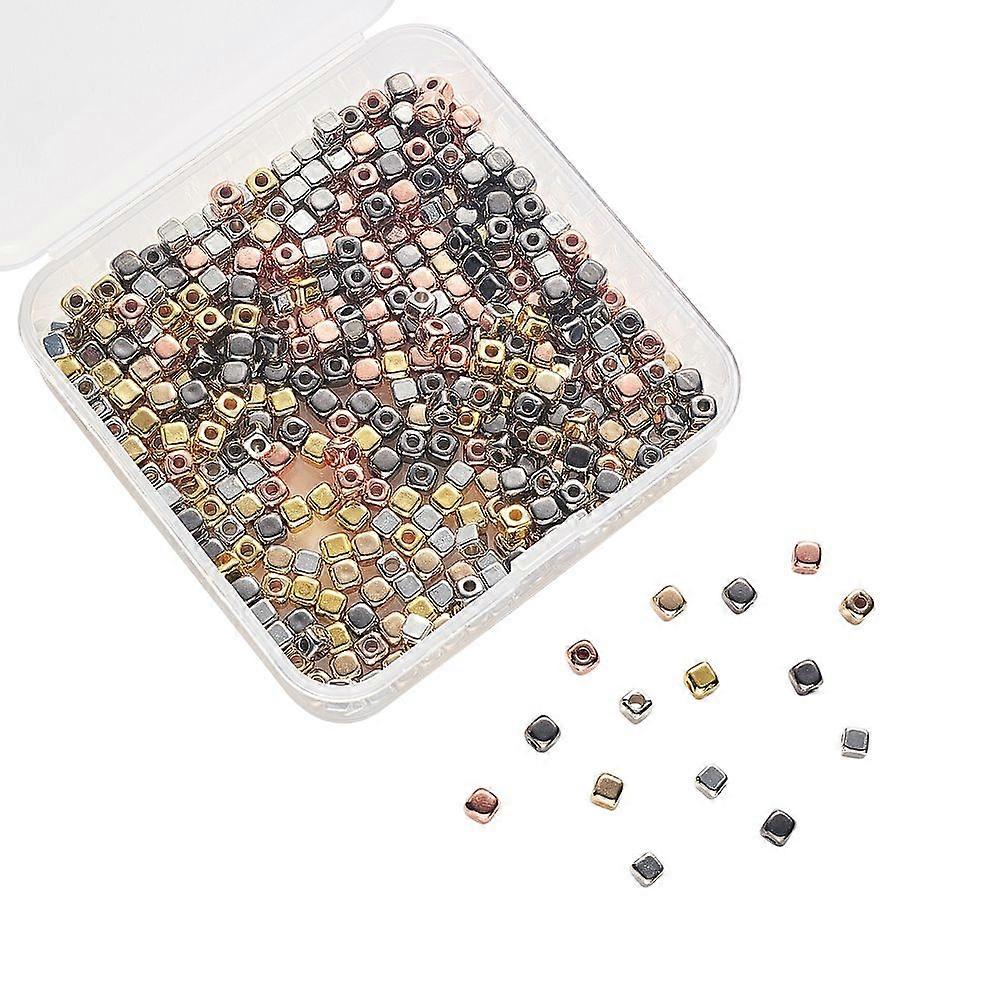 CCB Plastic Beads Cube Mixed color 4x4x4mm Hole: 1.6mm