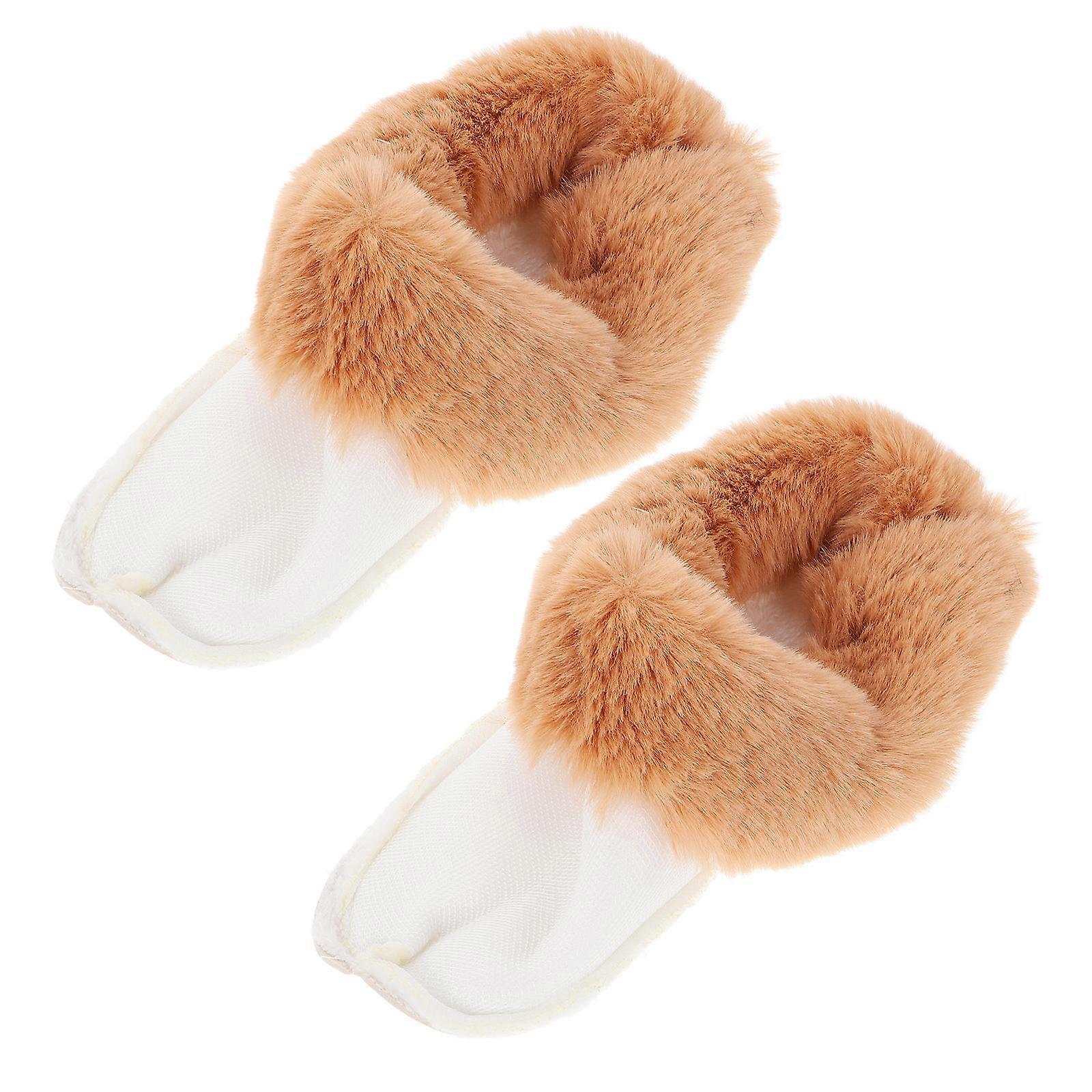 Fluffy Hole Shoe Inserts for Winter Warmth 1Pair Detachable Plush Liners