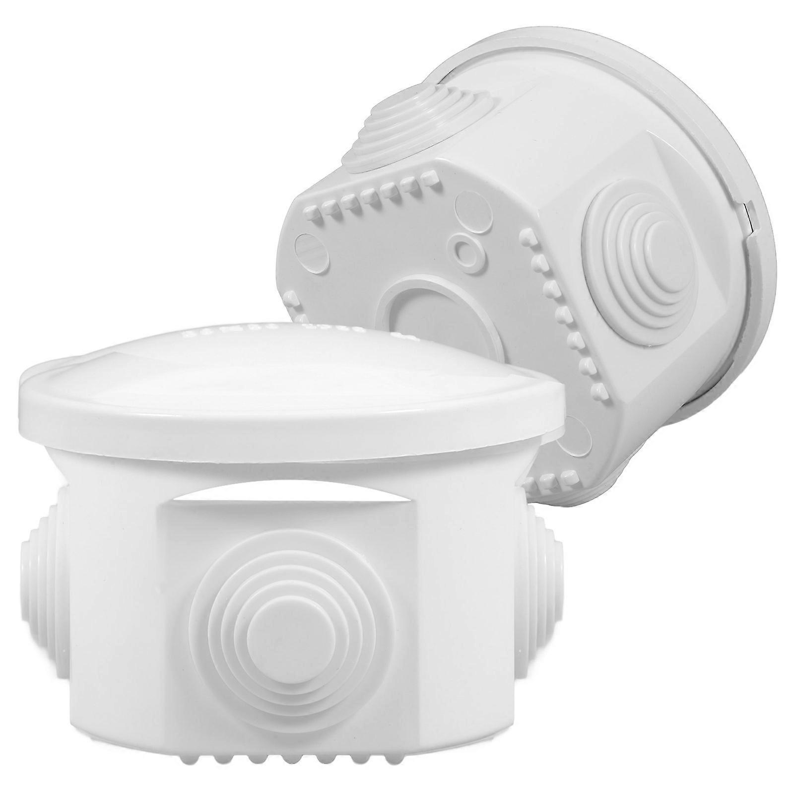 2Pcs Outdoor Junction Box for Weatherproof Electrical Use White ABS Material