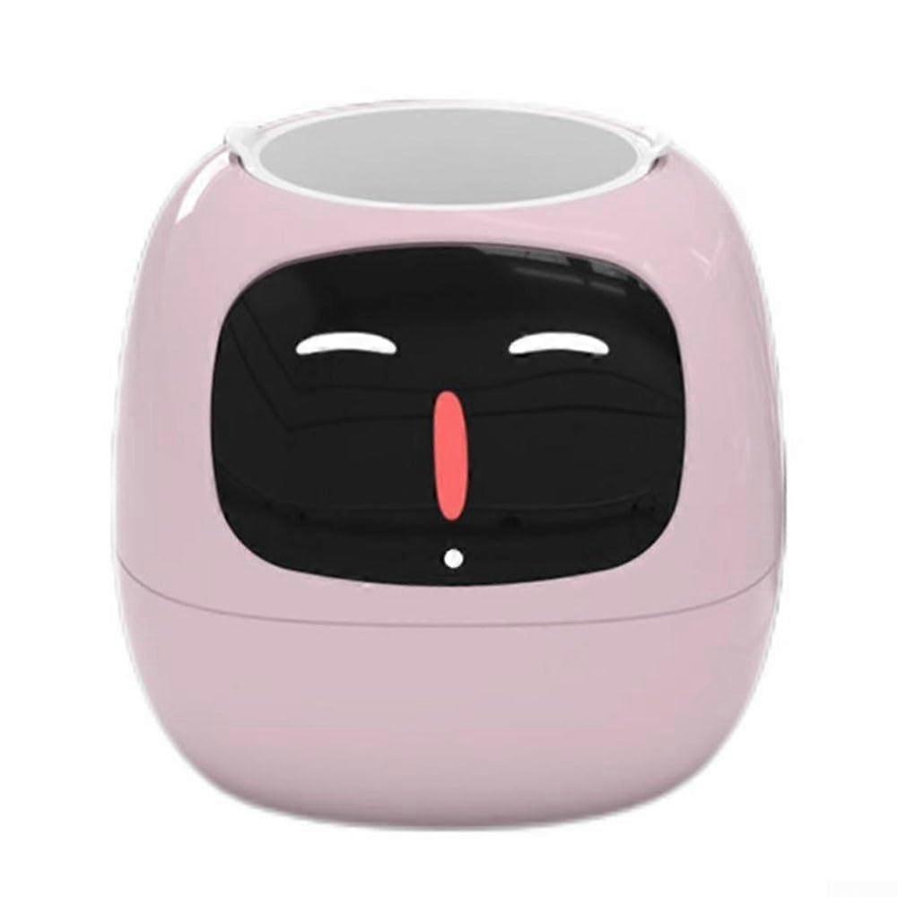 Smart Flower Pot with Sensor Watering and Interactive Virtual Pet, Stylish Pink Design