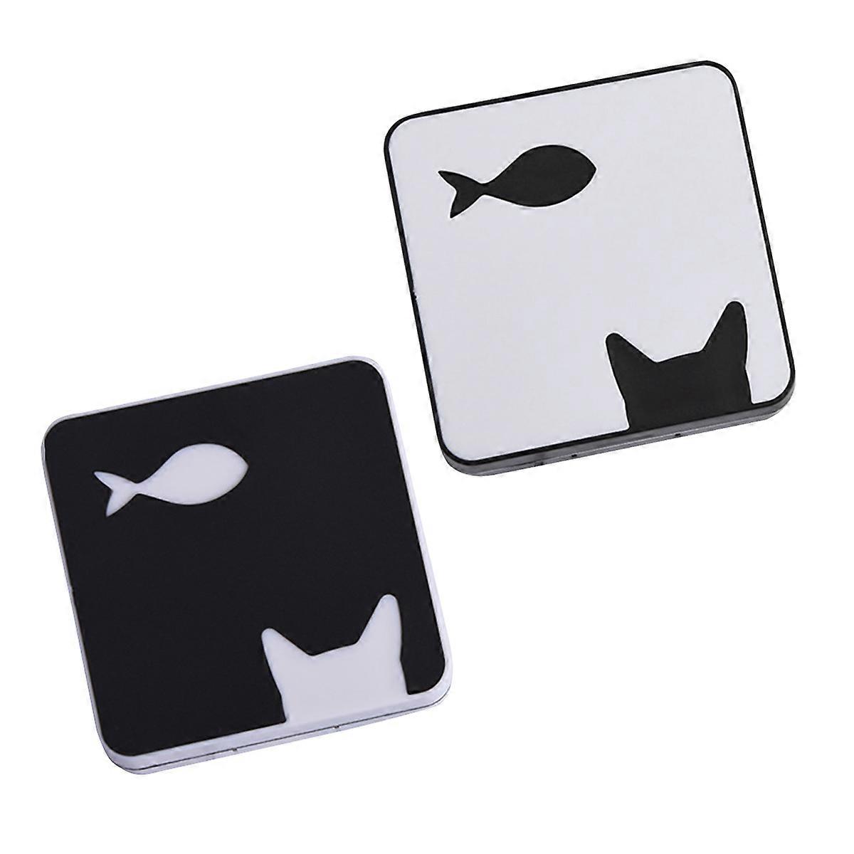 Lense Container Case for Contact Lense Storage 2Pcs with Cat Fish Pattern