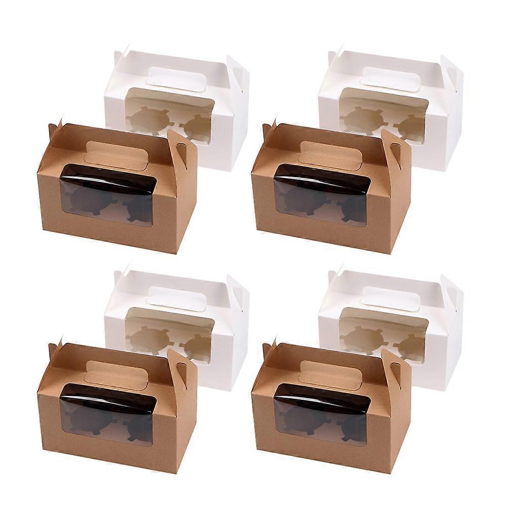 Cupcake Boxes Eco-Friendly Paper Packing Baking Boxes with 10Set