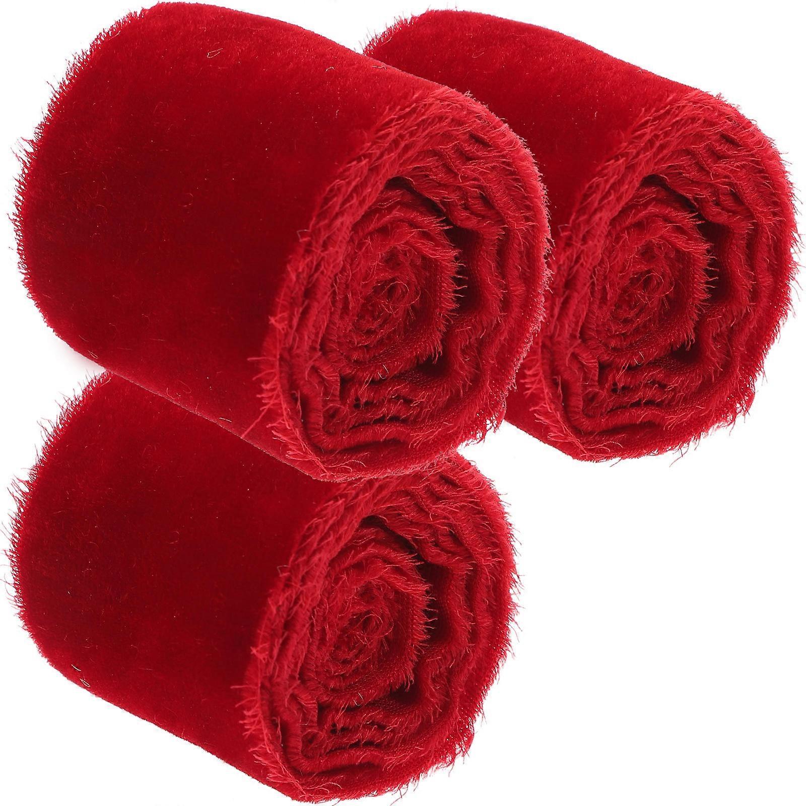 Multifunction Wedding Ribbon Decorative Party Ribbon Polyester Material Fine Workmanship 3 Rolls