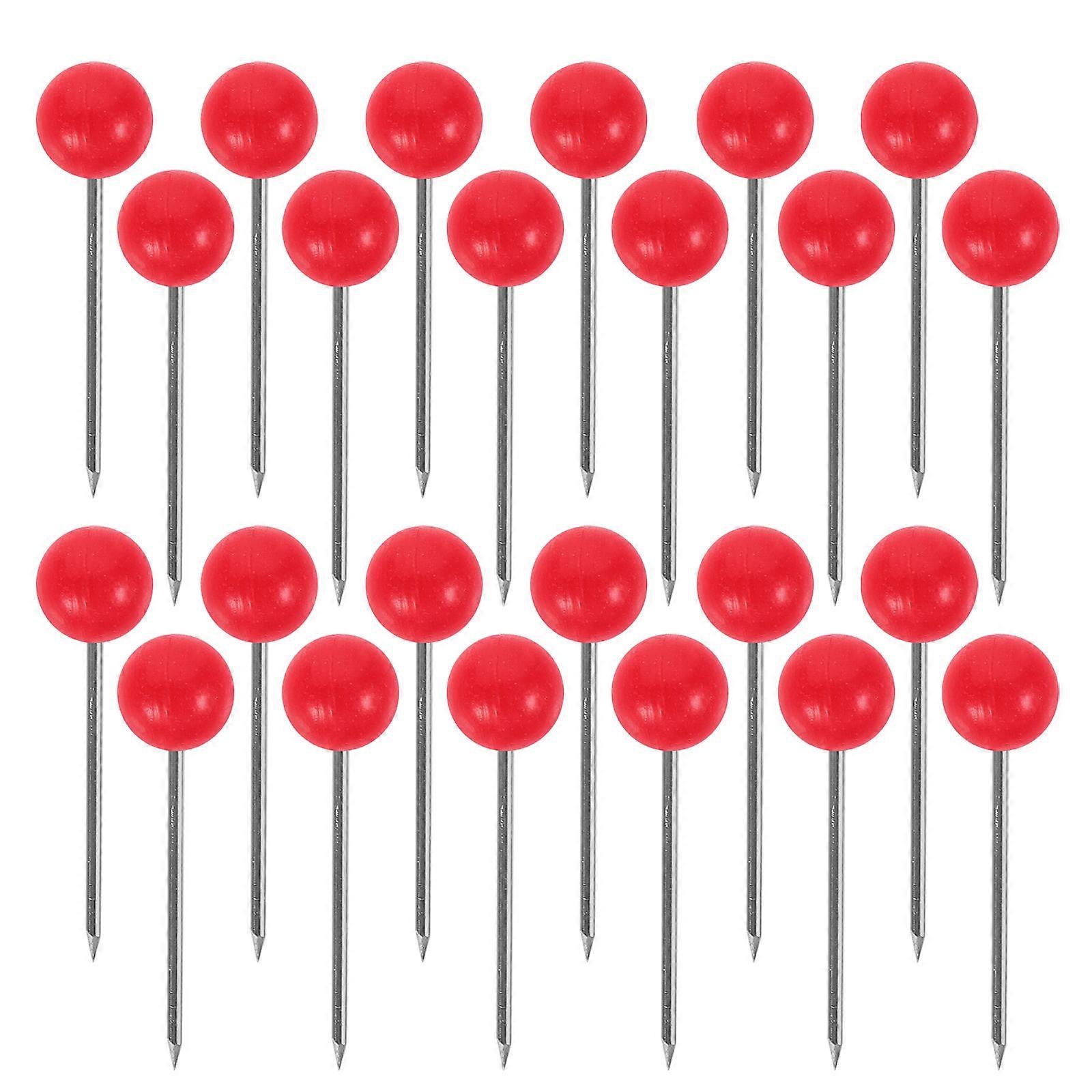 Round Push Pin Map Tacks for Marking 500Pcs with Stainless Point in Red